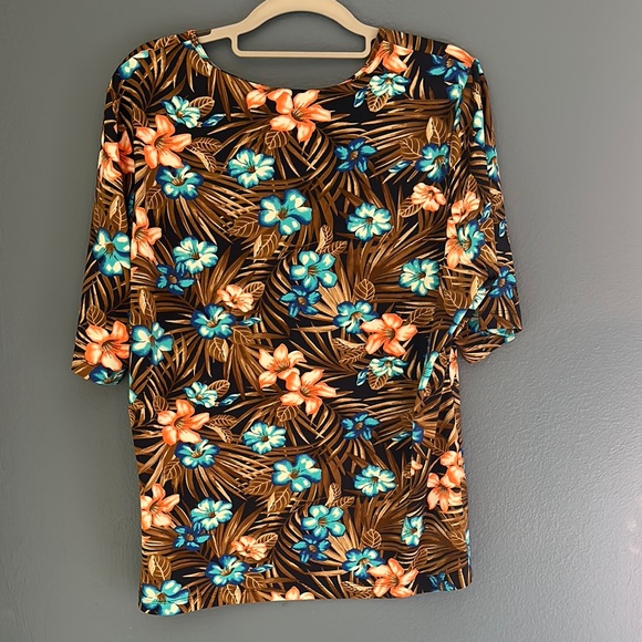 Land’s End Floral Print Women's Rash Guard - Picture 2 of 4